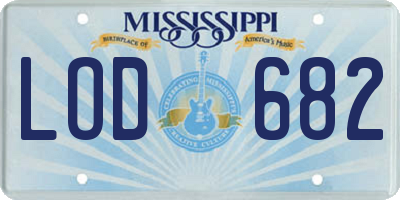 MS license plate LOD682