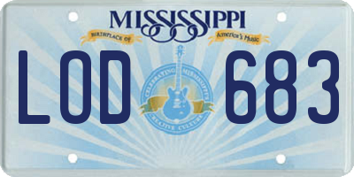 MS license plate LOD683