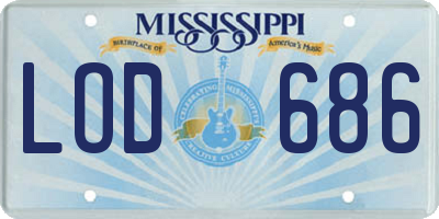 MS license plate LOD686