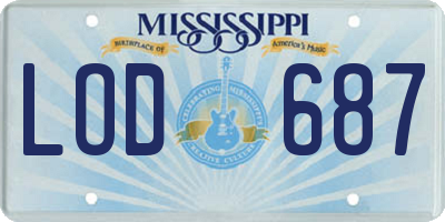 MS license plate LOD687