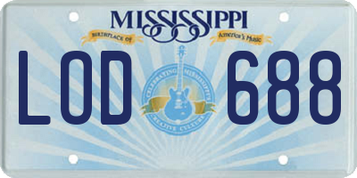 MS license plate LOD688
