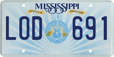 MS license plate LOD691