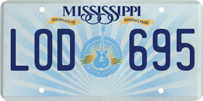 MS license plate LOD695