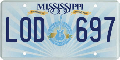 MS license plate LOD697
