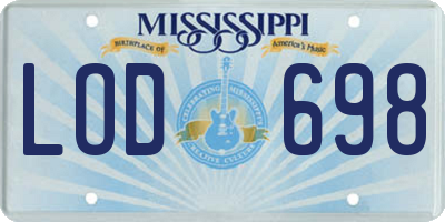 MS license plate LOD698
