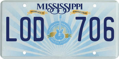 MS license plate LOD706