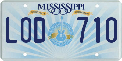 MS license plate LOD710