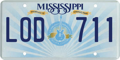 MS license plate LOD711