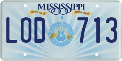MS license plate LOD713