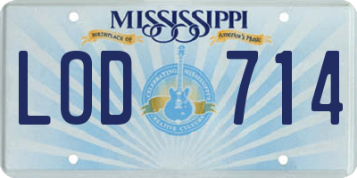 MS license plate LOD714