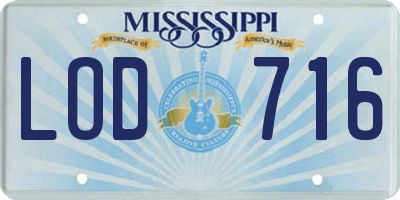 MS license plate LOD716