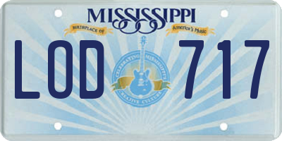MS license plate LOD717
