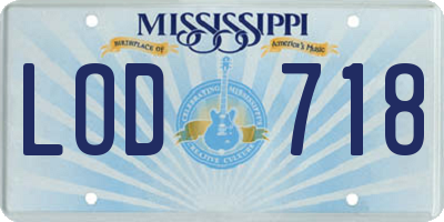 MS license plate LOD718