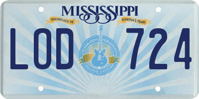 MS license plate LOD724