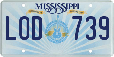 MS license plate LOD739