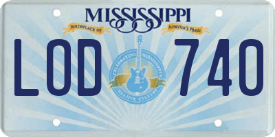 MS license plate LOD740