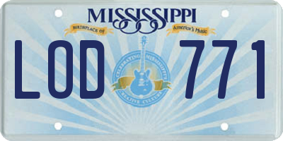 MS license plate LOD771