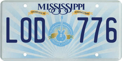 MS license plate LOD776