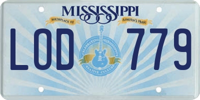 MS license plate LOD779