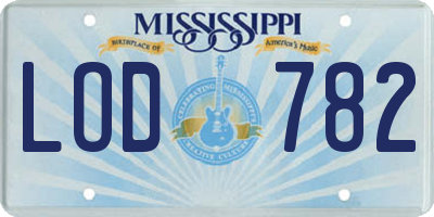 MS license plate LOD782