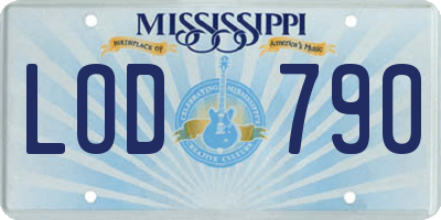 MS license plate LOD790