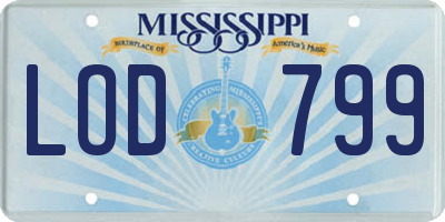 MS license plate LOD799