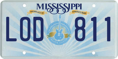 MS license plate LOD811