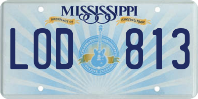MS license plate LOD813