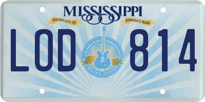 MS license plate LOD814