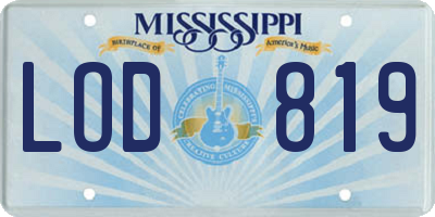 MS license plate LOD819