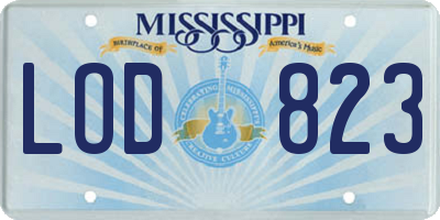 MS license plate LOD823