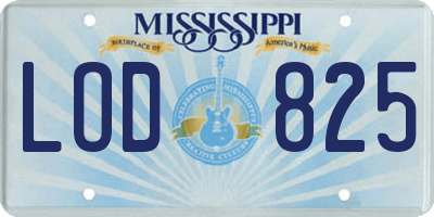 MS license plate LOD825