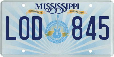 MS license plate LOD845