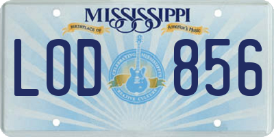 MS license plate LOD856