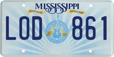 MS license plate LOD861