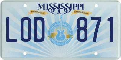 MS license plate LOD871