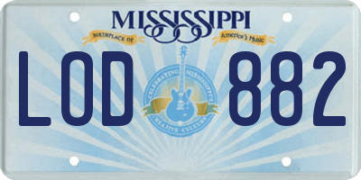 MS license plate LOD882