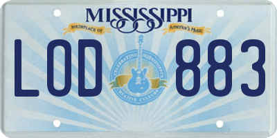 MS license plate LOD883