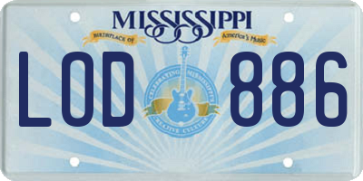 MS license plate LOD886