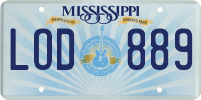 MS license plate LOD889