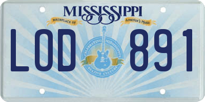 MS license plate LOD891