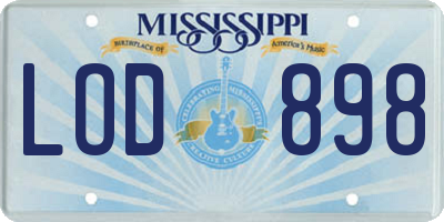 MS license plate LOD898