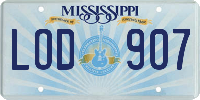 MS license plate LOD907