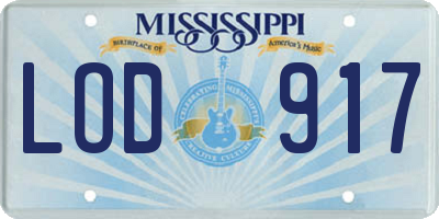MS license plate LOD917