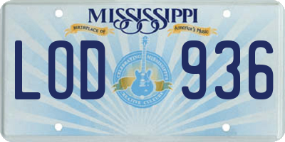 MS license plate LOD936