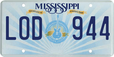 MS license plate LOD944