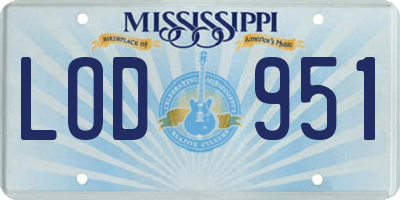 MS license plate LOD951