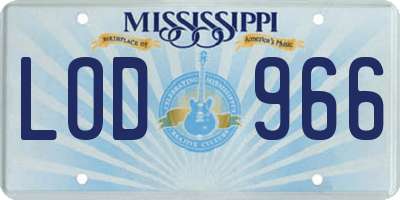 MS license plate LOD966