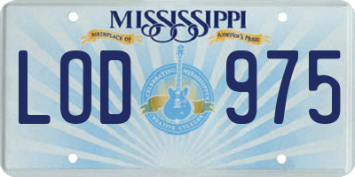 MS license plate LOD975