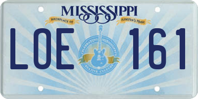 MS license plate LOE161